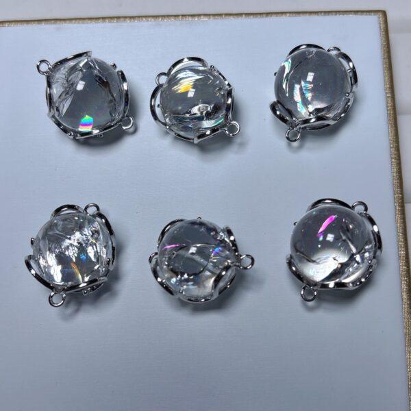 genuine natural clear quartz bead, quartz bead, clear bead, white bead, round bead - Image 7