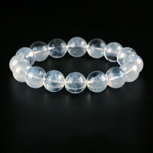 7A genuine natural blue needle quartz bracelet, 7 - 10mm round shape beaded bracelet - Image 2