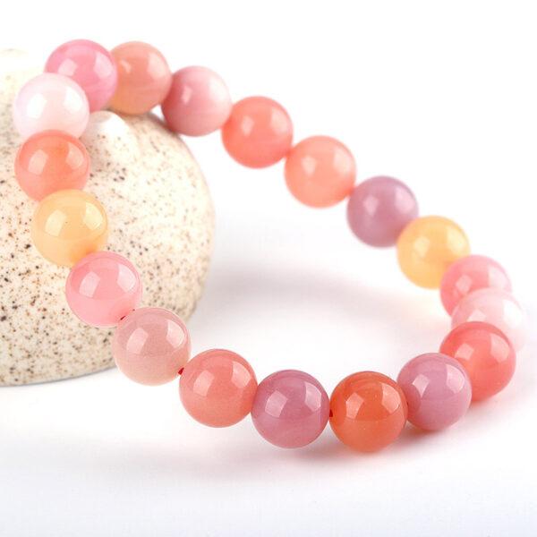best genuine natural colorful candy agate bracelet, 8 - 14mm round shape beaded bracelet - Image 2