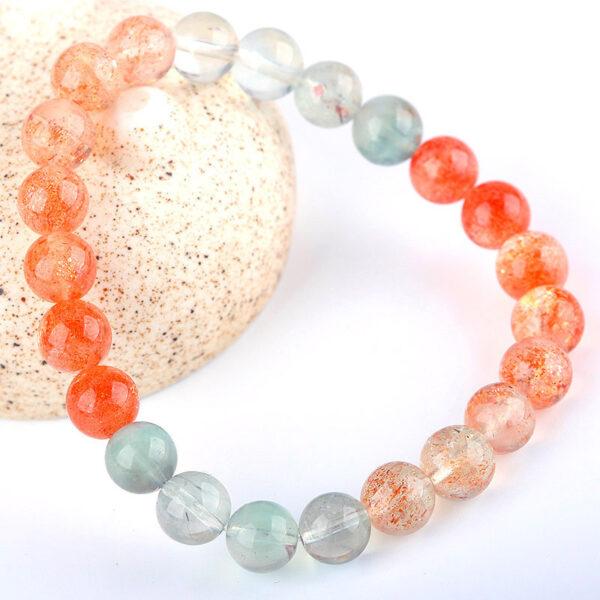 best genuine natural arusha sunstone bracelet, 6 - 12mm round shape beaded bracelet - Image 2