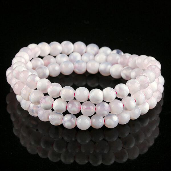 genuine natural clear white agate bead, 6 mm whole strand round bead - Image 2