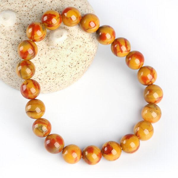 best genuine natural oil yellow pietersite bracelet, 7 - 14mm round shape beaded bracelet - Image 2
