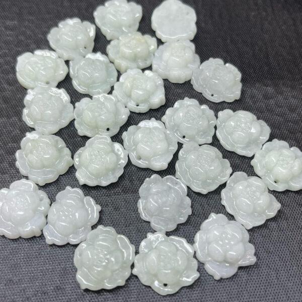 lotus flower shape genuine natural jadeite charm, jade bead - Image 2