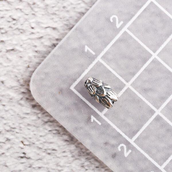 lotus flower shape s925 sterling silver bead, oxidized silver flower bead - Image 2