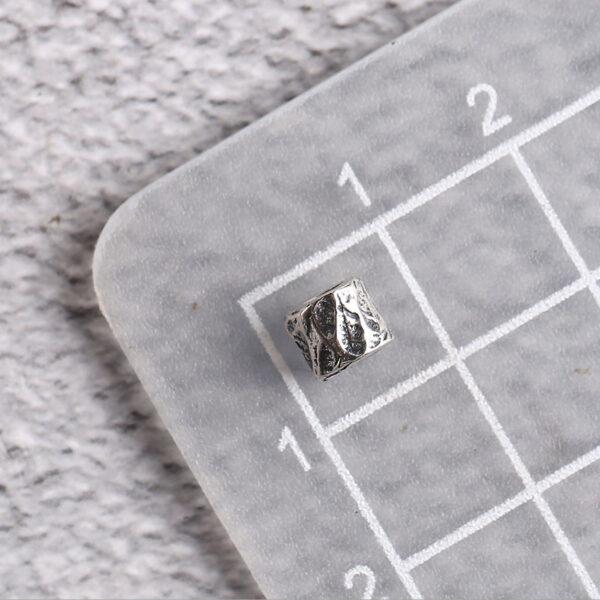 s925 sterling silver trunk shape bead, oxidized silver trunk bead - Image 2