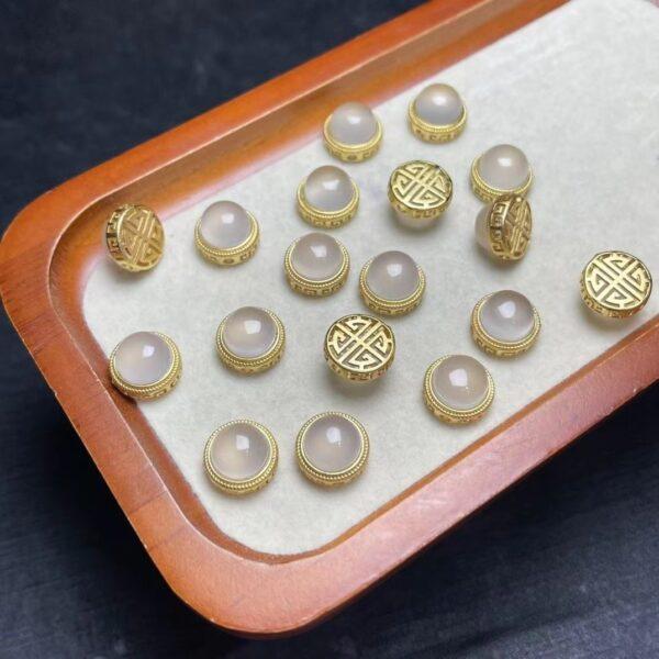 round shape genuine natural agate bead, white agate square bead - Image 3