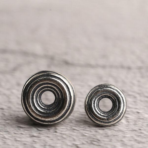 s925 sterling silver line pattern rondelle shape bead, oxidized silver bead - Image 3