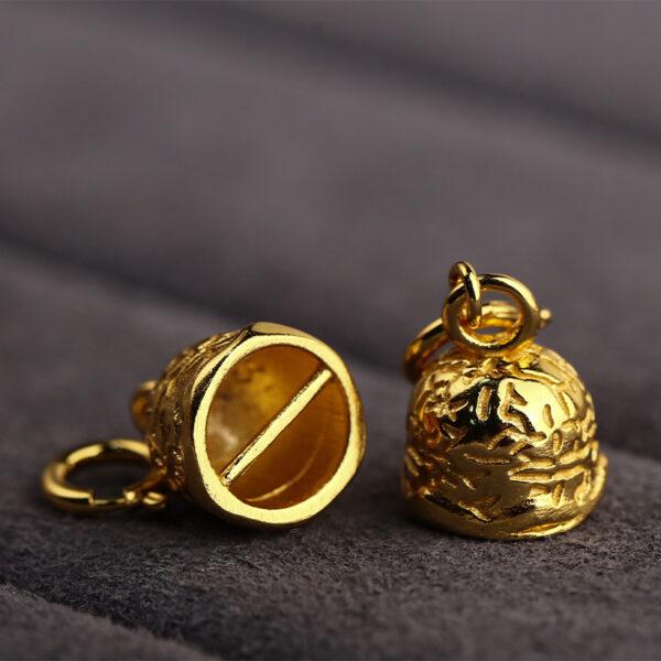 bell shape gild s925 sterling silver charm bead, golden bell bead - Image 3