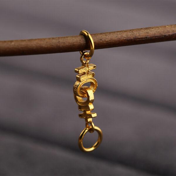 吉 shape gild s925 sterling silver necklace clasp bead, golden bracelet clasp finding - Image 3