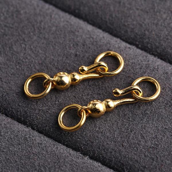 animal and flower shape gild s925 sterling silver necklace clasp bead, golden bracelet clasp finding - Image 3