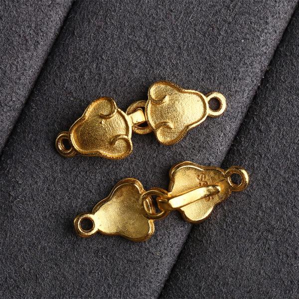 flower shape gild s925 sterling silver necklace clasp bead, golden bracelet clasp finding - Image 3