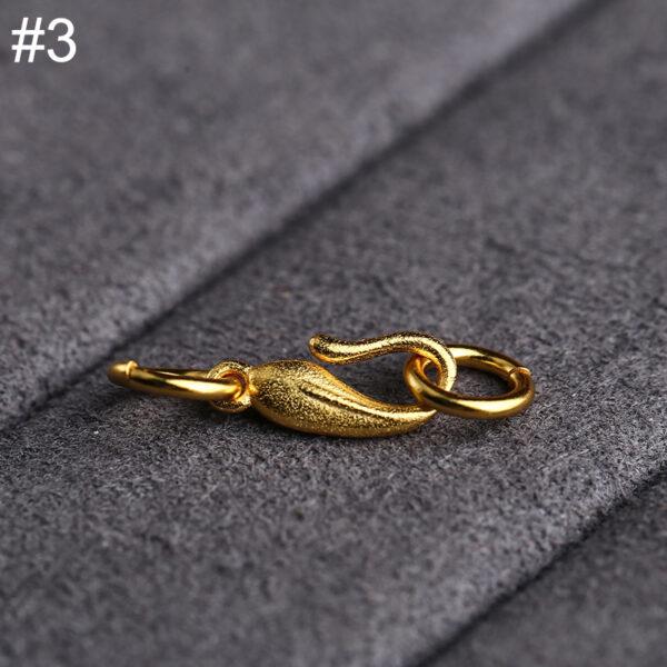 flower shape gild s925 sterling silver necklace clasp bead, golden bracelet clasp finding - Image 8