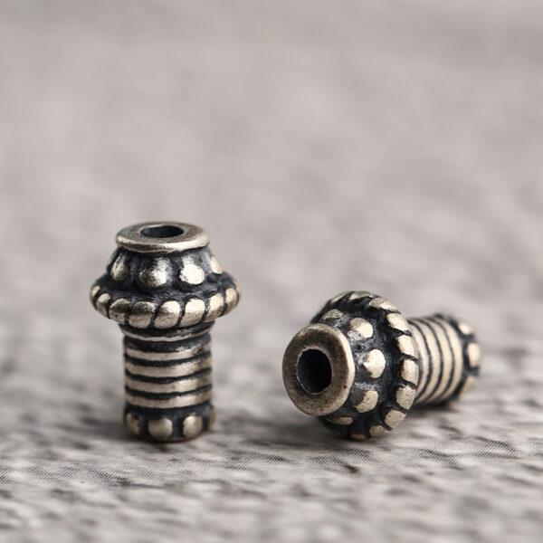 screw bead, flower bead, s925 sterling silver, silver bead, oxidized silver bead - Image 3
