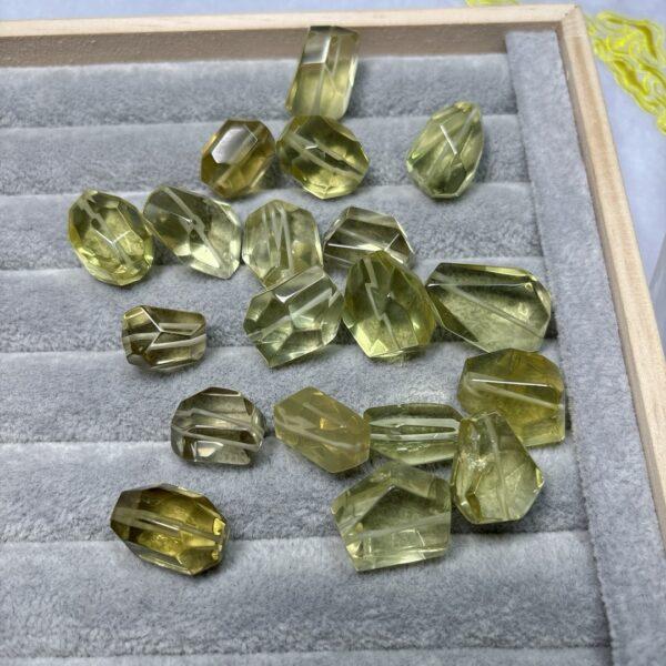 irregular genuine natural lemon yellow citrine bead, simple clear citrine bead - Image 3