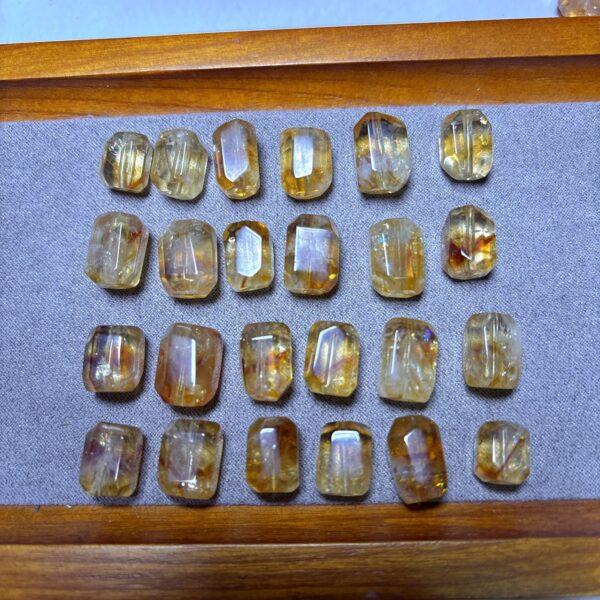 genuine natural yellow citrine bead, citrine bead, citrine cuboid, yellow bead, irregular bead, cuboid bead - Image 3