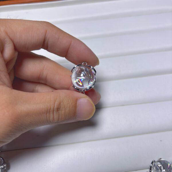 genuine natural clear quartz bead, quartz bead, clear bead, white bead, round bead - Image 2