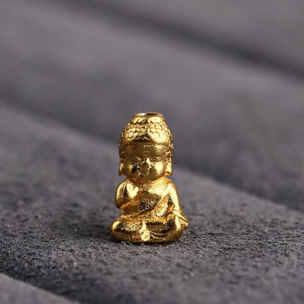small Buddha bead, s925 sterling silver, silver bead, golden bead, gild bead - Image 5