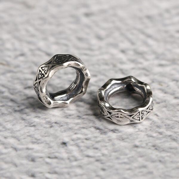 ring bead, flower bead, jump ring, spacer bead, s925 sterling silver, silver bead, oxidized silver bead - Image 3