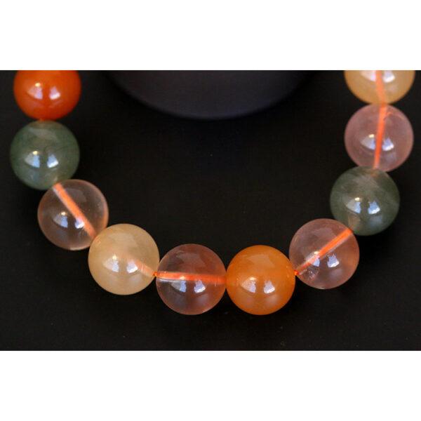 7A genuine natural colorful agate bracelet, 6 - 14mm round shape beaded bracelet - Image 3