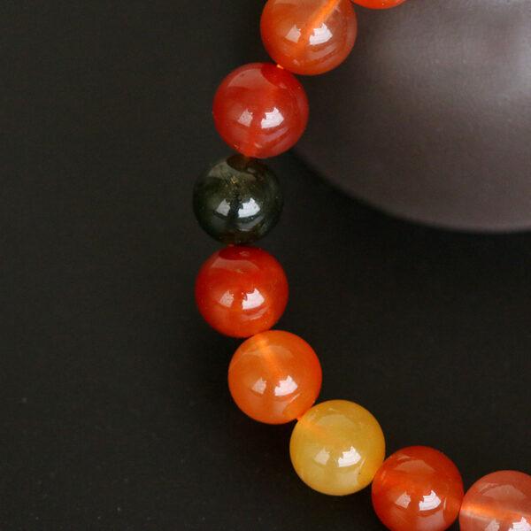 6A genuine natural colorful agate bracelet, 6 - 14mm round shape beaded bracelet - Image 3