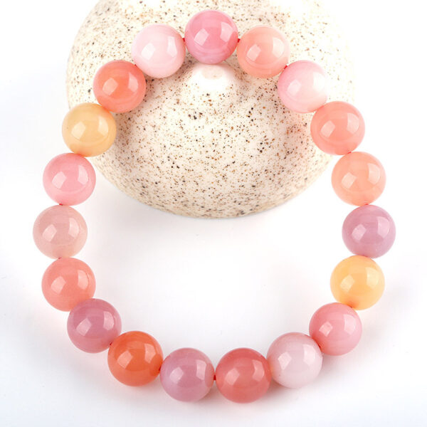 best genuine natural colorful candy agate bracelet, 8 - 14mm round shape beaded bracelet - Image 3