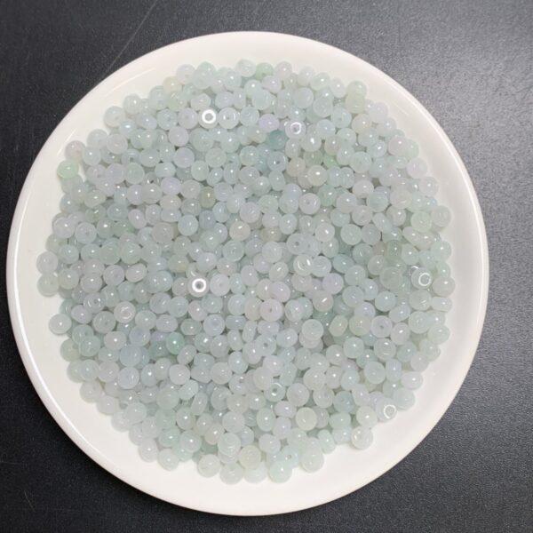 drum shape genuine natural icy white jadeite bead, small jade bead - Image 3