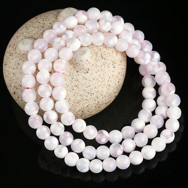 genuine natural clear white agate bead, 6 mm whole strand round bead - Image 3
