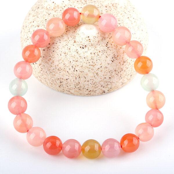 best genuine natural colorful agate bracelet, 8 - 14mm round shape beaded bracelet - Image 3