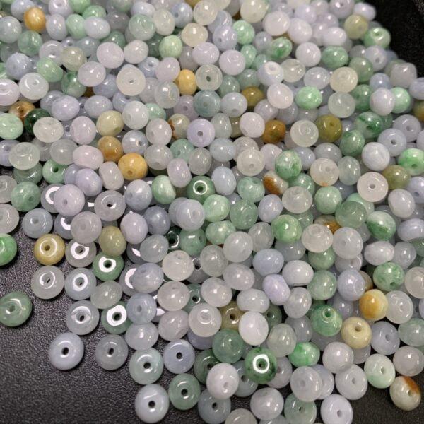 drum shape genuine natural light purple and green jadeite bead, small jade bead - Image 3