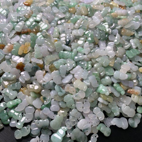20 pcs / 50 pcs gourd shape genuine natural jadeite bead, jade bead - Image 3