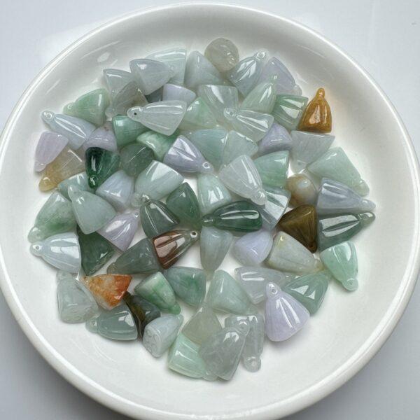 lotus shape genuine natural jadeite charm, jade bead - Image 3