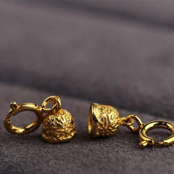bell shape gild s925 sterling silver charm bead, golden bell bead - Image 4