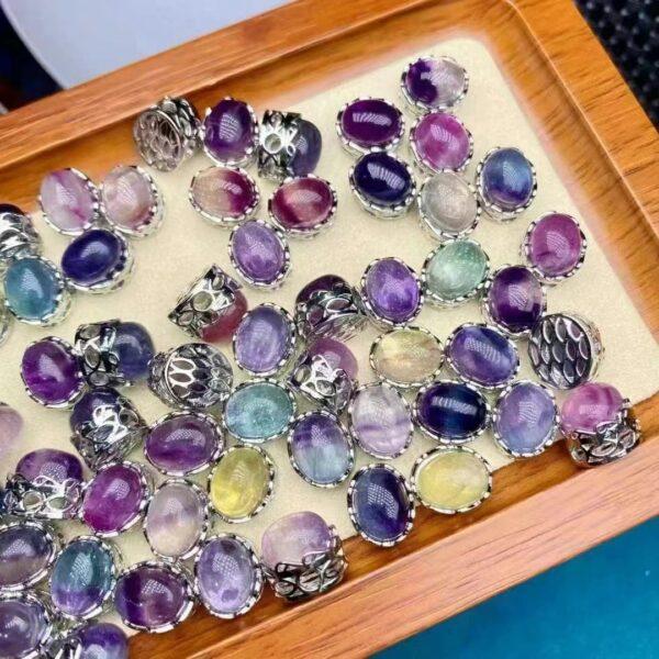 oval shape genuine natural fluorite bead, flower shape fluorite bead - Image 4