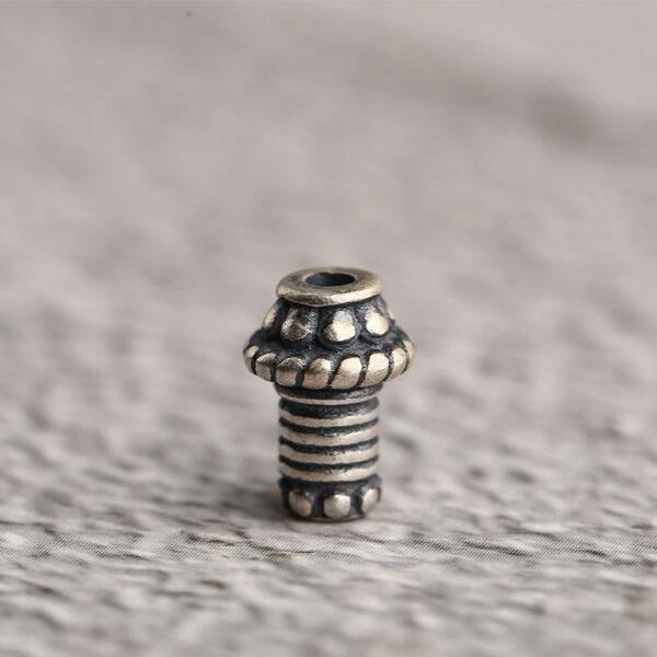 screw bead, flower bead, s925 sterling silver, silver bead, oxidized silver bead - Image 4