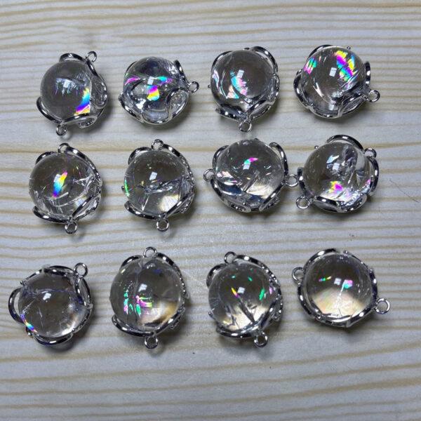 genuine natural clear quartz bead, quartz bead, clear bead, white bead, round bead - Image 3