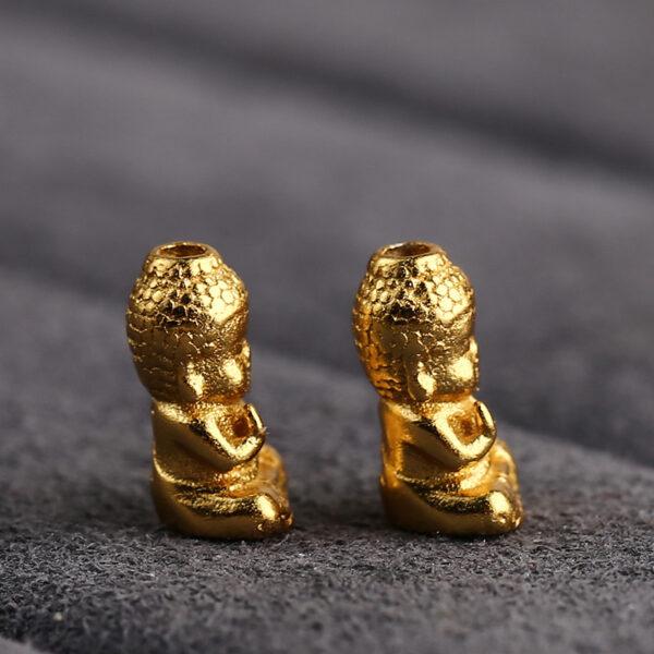 small Buddha bead, s925 sterling silver, silver bead, golden bead, gild bead - Image 4