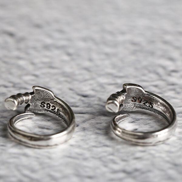 ring bead, curved sword bead, jump ring, spacer bead, s925 sterling silver, silver bead, oxidized silver bead - Image 4