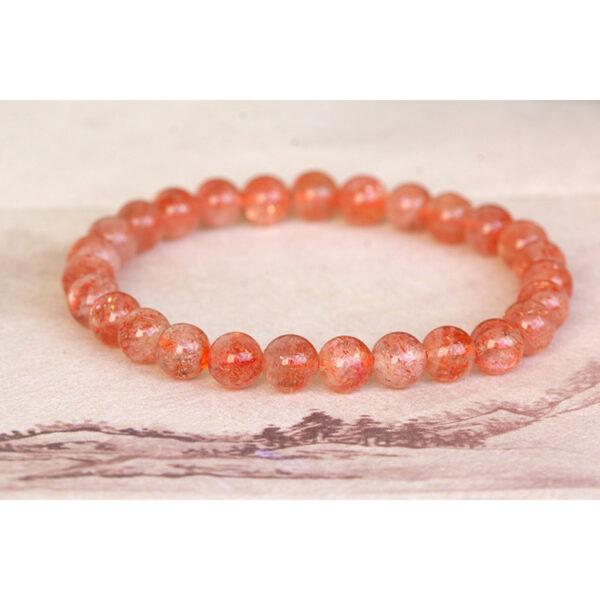5A golden light genuine natural sunstone bracelet, 6 - 12mm round shape beaded bracelet - Image 4