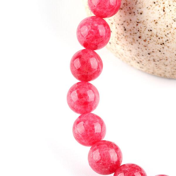 7A genuine natural rhodonite bracelet, 6 - 14mm round shape beaded bracelet - Image 4