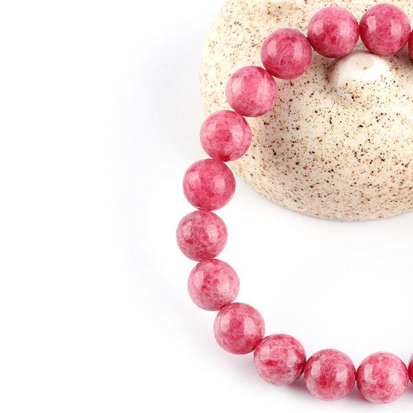 6A genuine natural rhodonite bracelet, 6 - 14mm round shape beaded bracelet - Image 4