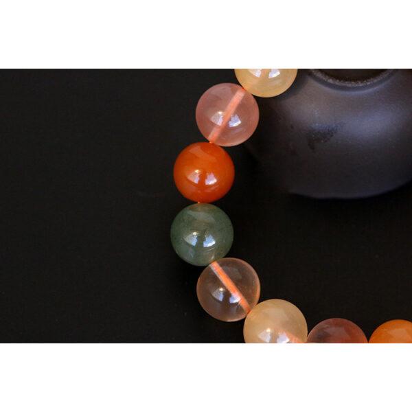 7A genuine natural colorful agate bracelet, 6 - 14mm round shape beaded bracelet - Image 4