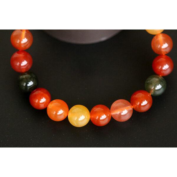 6A genuine natural colorful agate bracelet, 6 - 14mm round shape beaded bracelet - Image 4