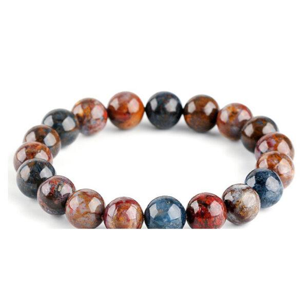 4A genuine natural colorful pietersite bracelet, 7 - 14mm round shape beaded bracelet - Image 4