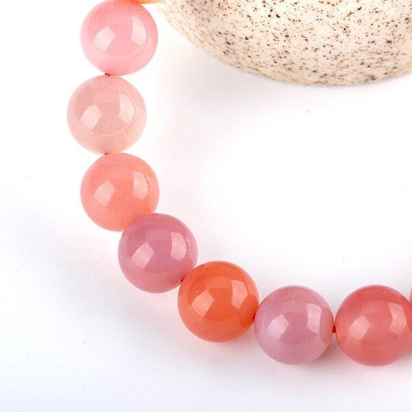 best genuine natural colorful candy agate bracelet, 8 - 14mm round shape beaded bracelet - Image 4