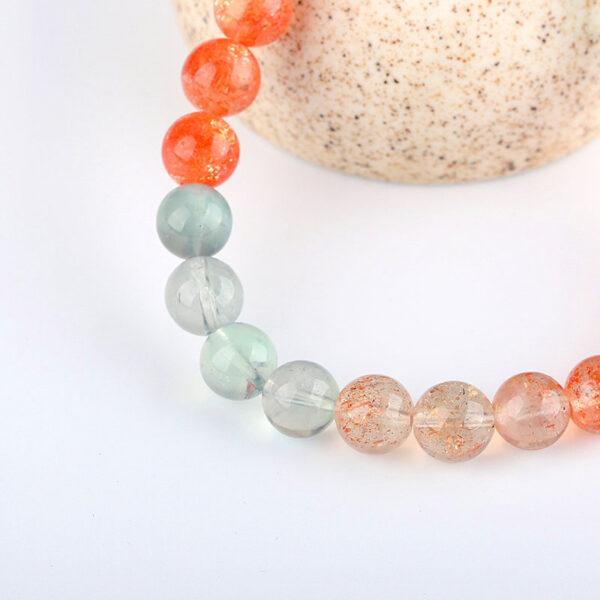 best genuine natural arusha sunstone bracelet, 6 - 12mm round shape beaded bracelet - Image 4