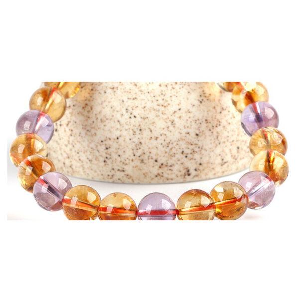 6A genuine natural ametrine bracelet, 7 - 10mm round shape beaded bracelet - Image 4