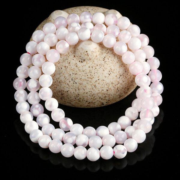 genuine natural clear white agate bead, 6 mm whole strand round bead - Image 4