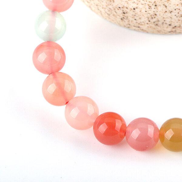 best genuine natural colorful agate bracelet, 8 - 14mm round shape beaded bracelet - Image 4