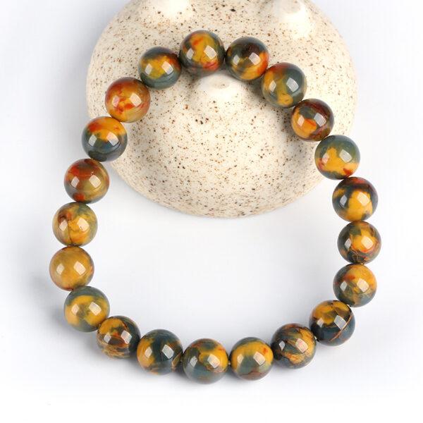best genuine natural oil painting style pietersite bracelet, 7 - 14mm round shape beaded bracelet - Image 4