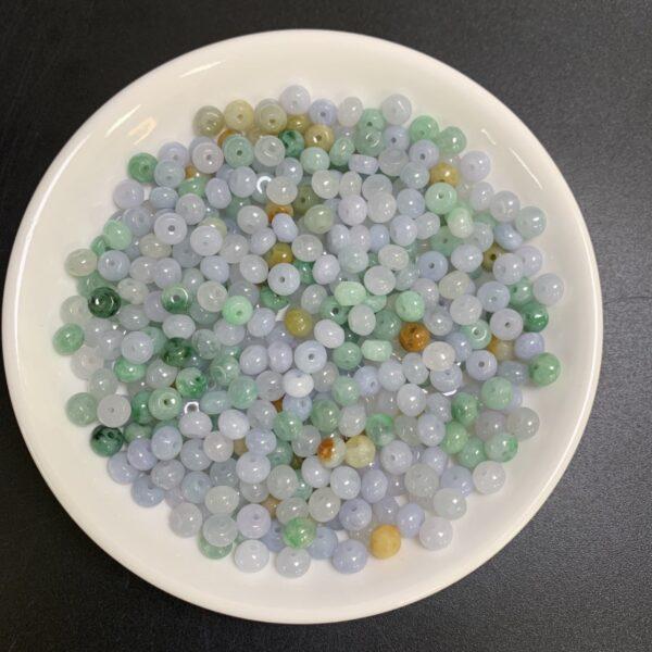 drum shape genuine natural light purple and green jadeite bead, small jade bead - Image 4